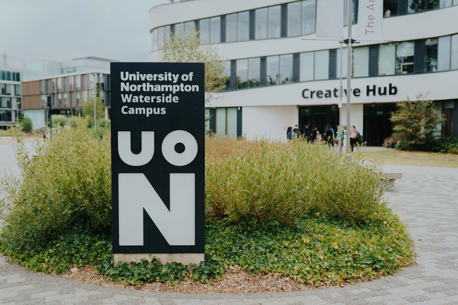 University of Northampton Waterside Campus sign