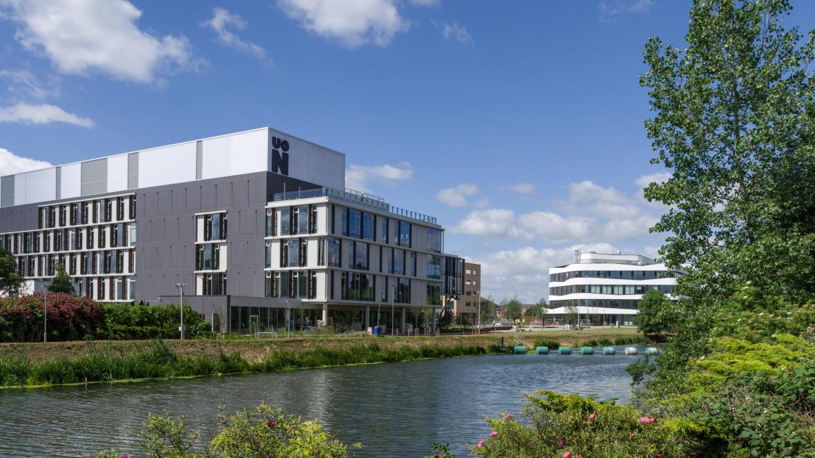 University of Northampton building beside the canal